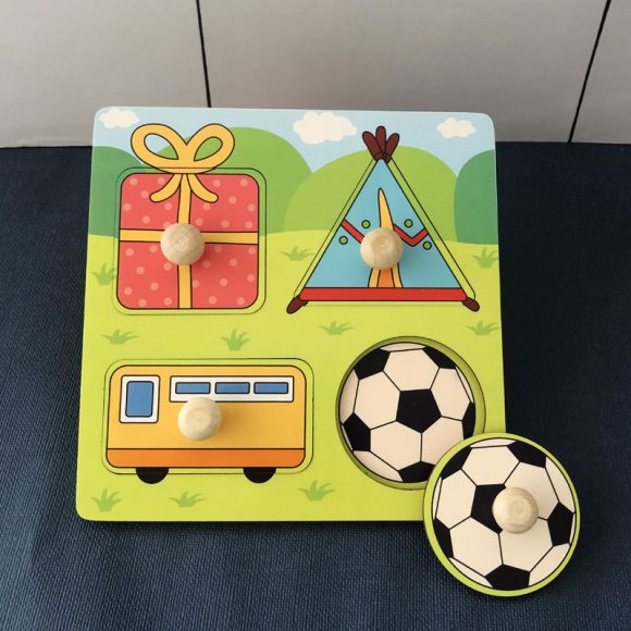 Hand Holding Puzzle Board Children's Montessori Early Education Perception Educational Toy Building Blocks - Image 7