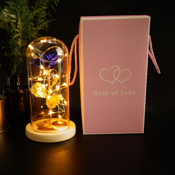 Preserved Flower Glass Cover Gold Foil Rose Flower Mothers Day Valentines Day Birthday Gift Gift Decoration Cross-Border Amazon - Image 4
