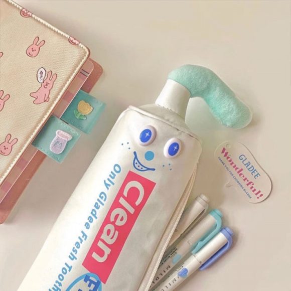 Cute Creative Toothpaste Pencil Case Student Stationery Box Funny Cosmetic Bag Girl - Image 10