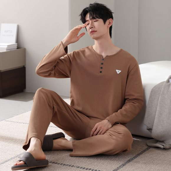 New Cotton Long Sleeve Full Cotton Casual Homewear Suit - Image 5