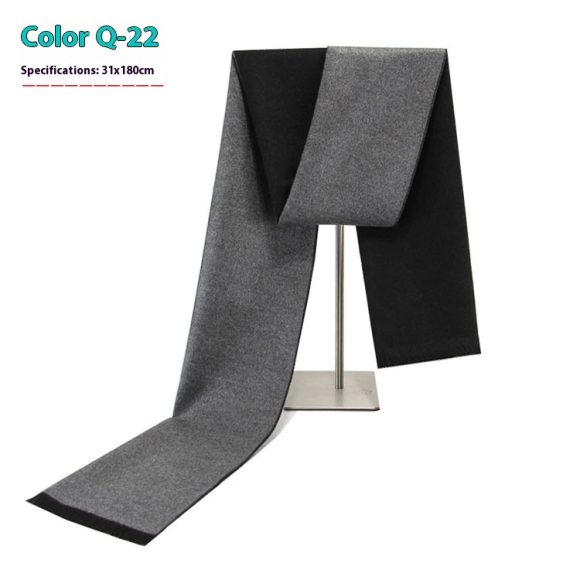 New Men's Winter Warm Cashmere-like Striped Business Scarf For Young People - Image 3