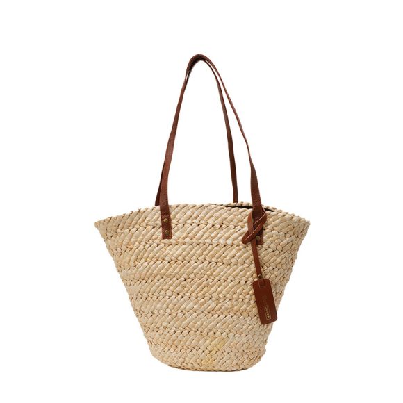 Large Capacity Straw Woven Bag Women's Woven Portable Vegetable Basket Bag - Image 5
