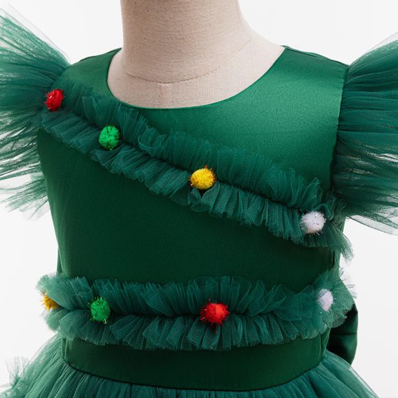 Christmas Party Girl Princess Dress Bow - Image 6