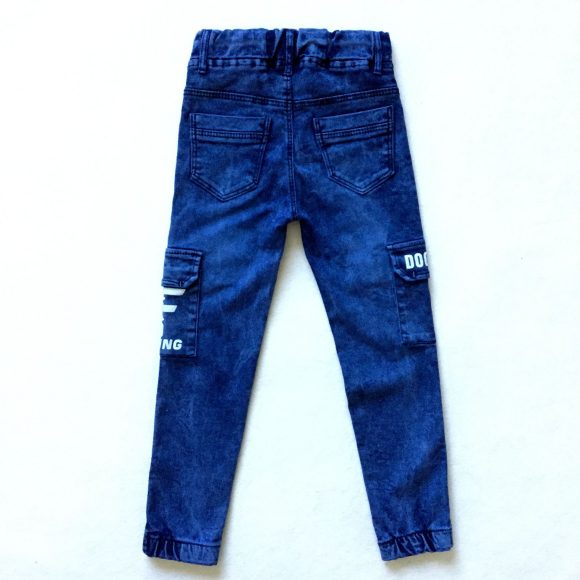 Boys' Monogram Print Multi-pocket Cargo Jeans - Image 6