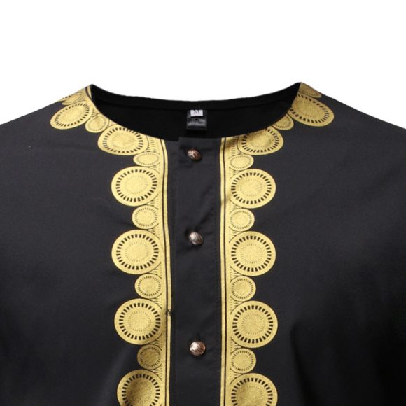 Men's Casual Long-sleeved Polyester Shirt Bronzing - Image 3