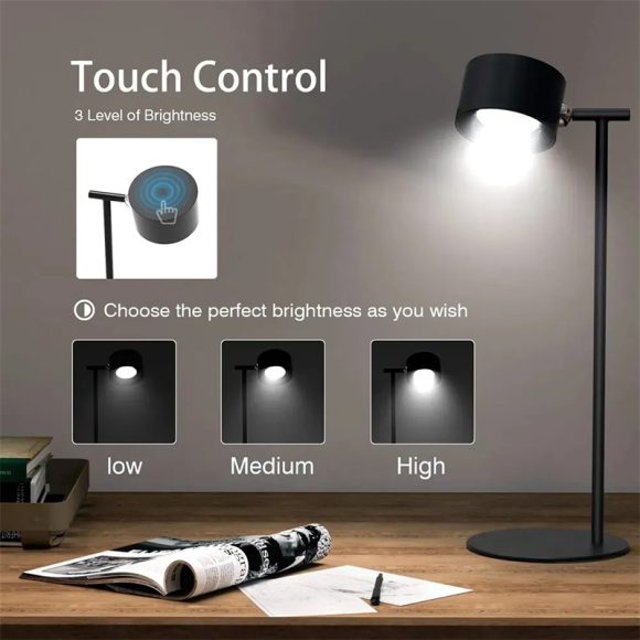 Magnetic Touchable LED USB Rechargeable Table Lamp 360 Rotate Cordless Remote Control Desk Lights Home Bedroom Wall Night Lamp - Image 8