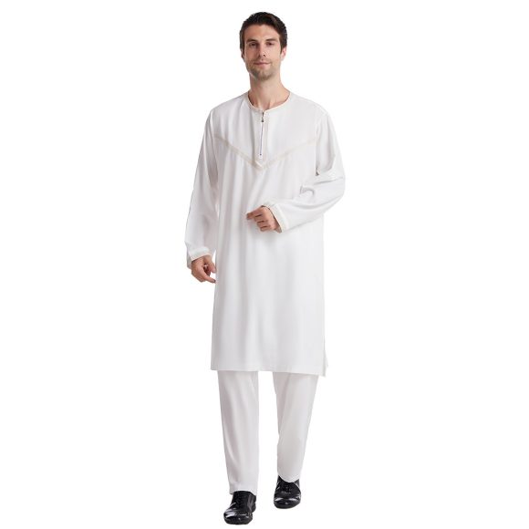 Men's Polyester Embroidered Robe Suit - Image 9
