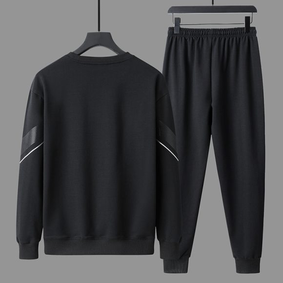 Round Neck Sweater Pants Men's Casual Sweatshirt Outfit - Image 8