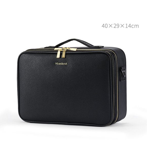 Large Capacity Leather Cosmetic Bag Portable Makeup Artist Makeup Storage Bag - Image 5