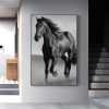 Art Canvas Animal Dark Horse Wall Art Living Room Home Decor - Image 2