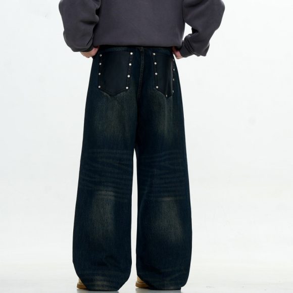 Retro Old Blue Jeans Washed Old Loose New Slimming - Image 4