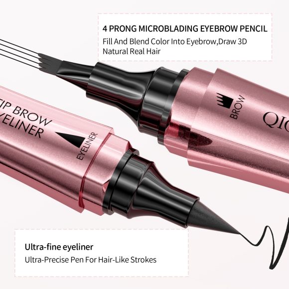 Double-headed 3D Micro-carved Liquid Four-fork Eyebrow Pencil Eyeliner 2-in-one Dual-purpose Eye - Image 3