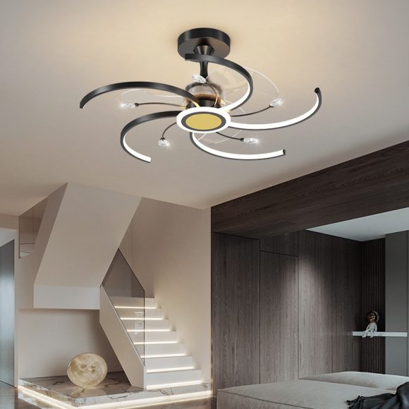 Modern Simple Fan Lamp In Living Room - Image 5