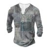 Open Placket With Buttons 3D Digital Printed Ethnic Pattern Printed Top - Image 9