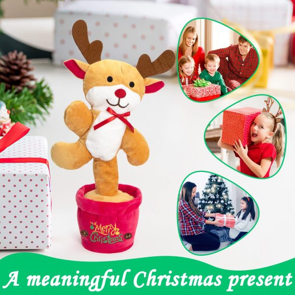 Dancing Christmas Toys Funny Tree Repeat Talking  Electronic Plush Toys Can Sing Record Lighten Early Education Funny Gift Christmas - Image 4