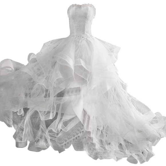 Short Front And Back Length Small Trailing Wedding Dress - Image 7