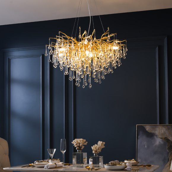 Postmodern Light Luxury Chandelier Water Drop Crystal Lamp Atmosphere - Image 9