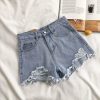 Denim Shorts Women's High Waist Loose Hole Wide Leg - Image 4