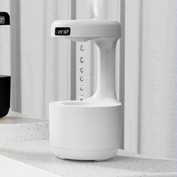 Bedroom Anti-Gravity Humidifier With Clock Water Drop Backflow Aroma Diffuser Large Capacity Office Bedroom Mute Heavy Fog Household Sprayer - Image 9