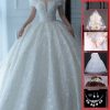 Off Shoulder French Main Wedding Dress - Image 6