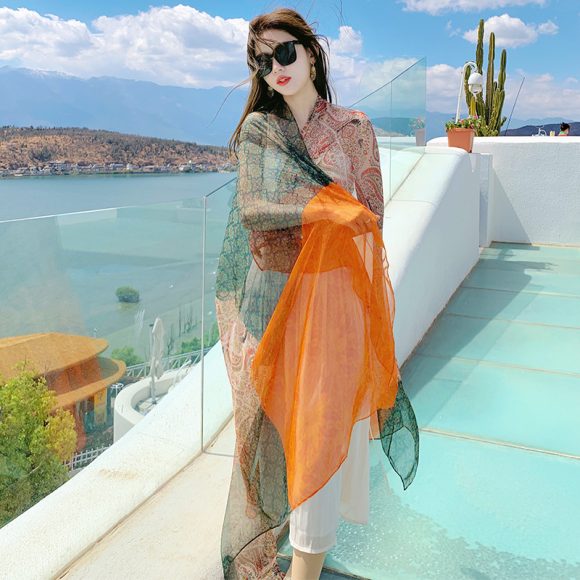 Desert Versatility For Traveling Sun Protection Toe Cap Silk Scarf - Image 4