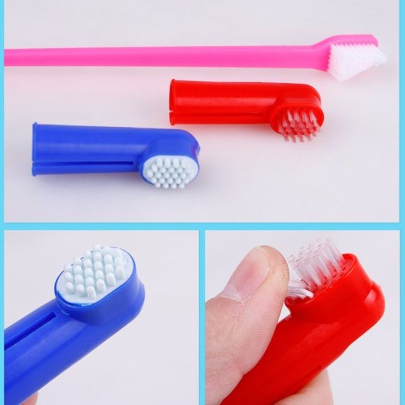 Double Head Toothbrush  Soft Pet Finger Toothbrush Set Pets Dogs Cats Teeth Care Cleaning Brush Pets Grooming Tools - Image 4