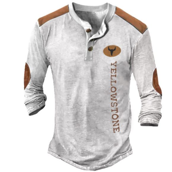 Men's Henley Shirt T-shirt Solid - Image 8