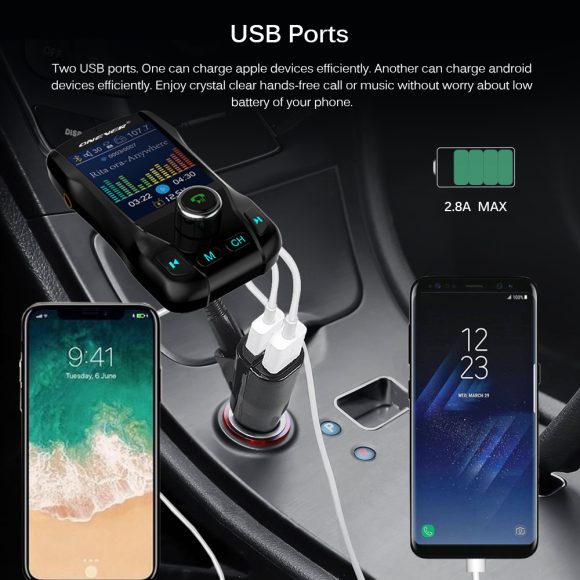 Compatible with Apple , Card car FM transmitter Bluetooth hands-free color screen - Image 9
