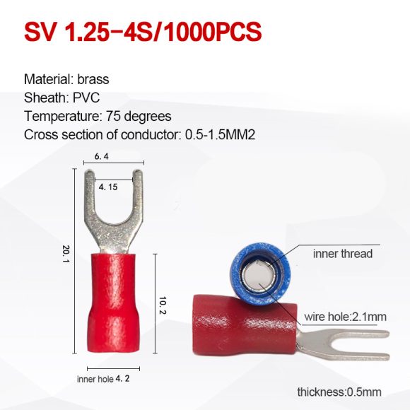 SV Series Cold-pressed Fork-shaped Pre-insulated Terminal Blocks - Image 5