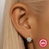 Sterling Silver Blue Opal Water Drop Zircon Earrings