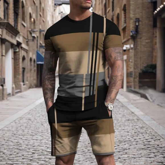 Short Sleeve Round Neck Pu Shuai Casual Multicolor Sportswear Men Suit - Image 3