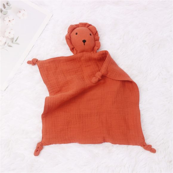 INS Wind Baby Cotton Gauze Comfort Towel Muslin Baby Sleeping Doll Lion Saliva Towel - Image 4