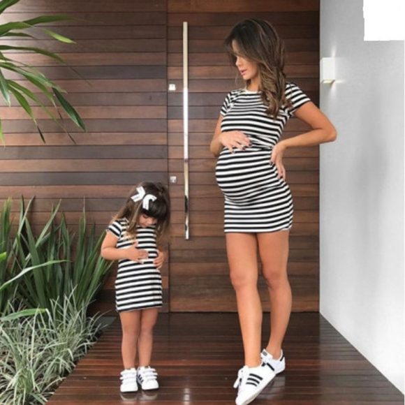 Striped parent-child dress - Image 3