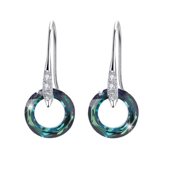 Austrian Crystal S925 Silver Universe Ring With Diamond Ear Hook Earrings - Image 5