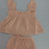 Girls' Solid Color Sling Top Hot Pants Suit - Image 3