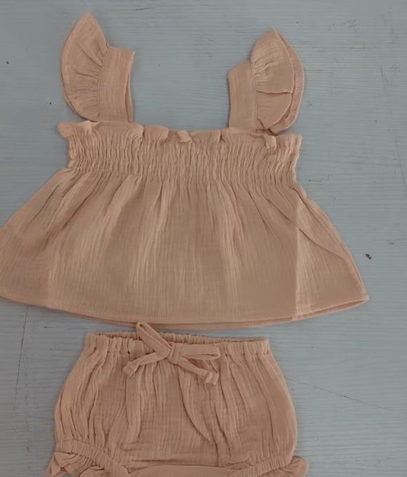 Girls' Solid Color Sling Top Hot Pants Suit - Image 3