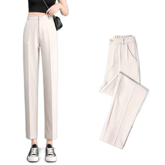 White Suit Pants For Women Spring And Autumn Loose - Image 8