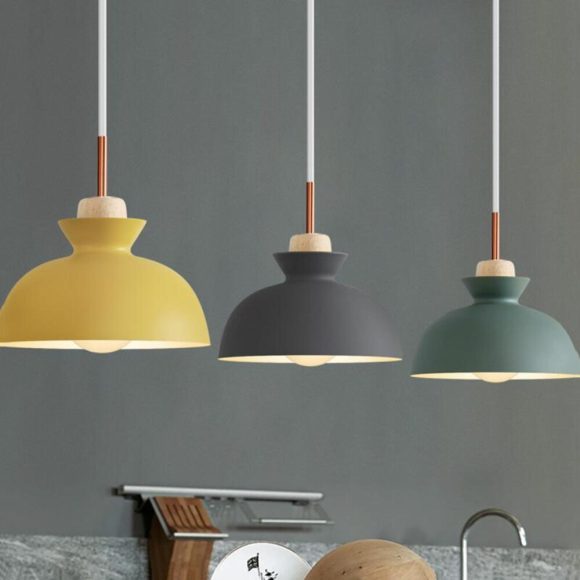 Creative retro industrial style solid wood wrought iron single head chandelier - Image 8
