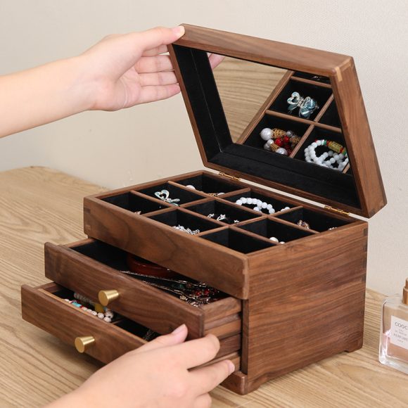 Cosmetic Box Solid Wood Storage Cabinet - Image 3