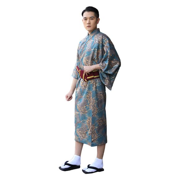 Japanese Kimono Men's Traditional Kimono Formal Wear Summer Fireworks Kimono Suit - Image 5