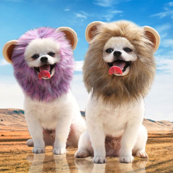 Christmas Funny Hat Cap Pet Dress Simulation Toy Halloween Party Festival Lion Hair Mane Ears Head Cap Scarf Cosplay Costume - Image 4