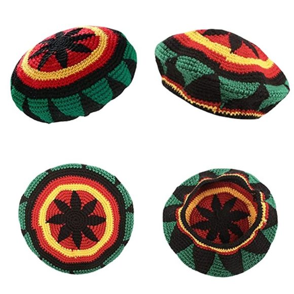 Halloween Jamaica Reggae Children Woolen Cap Handmade Knitted Rainbow Striped Festival Funny Wear - Image 2