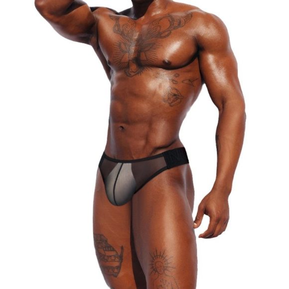 Transparent Mesh Fashion Relievo Pattern Belt T-back - Image 5