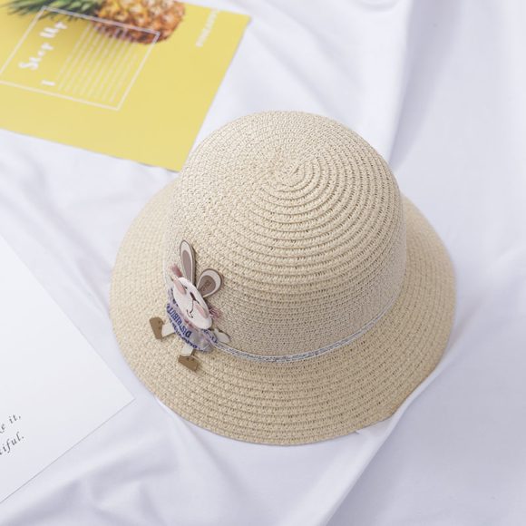 Cute Rabbit Decoration Bag Two-Piece Straw Hat - Image 3