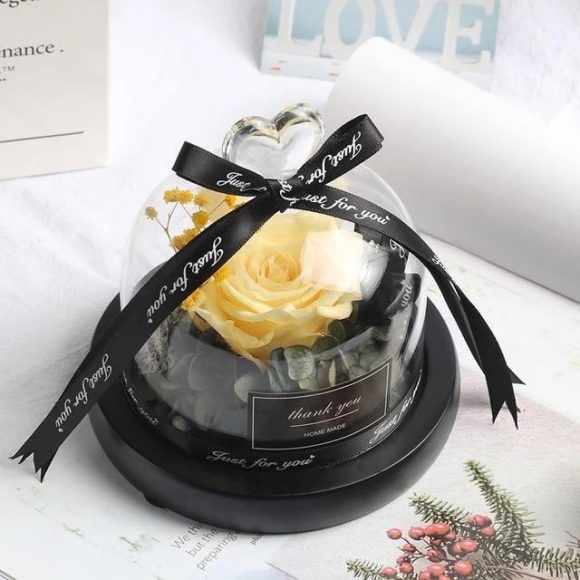 Valentine's Day Christmas Dried Flowers For Home Decor Wedding Gifts Dried Flowers Eternal Real Rose Home Decor With LED In Glass - Image 5