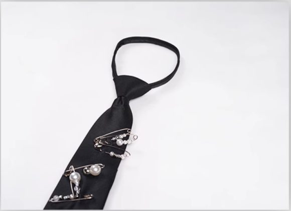 Handmade Pearl Pin Lazy Tie Men's Bow Tie - Image 4