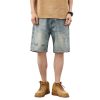 Men's Straight Ripped Denim Shorts - Image 3