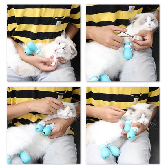 Adjustable Cat Foot Claw Cover Anti-Scratch Prickly Nail Glove Cat Boots For Cats Only, Anti-Scratch Cat Feet Claw Covers Adjustable Prickly Anti-Off Shoes Nail Glove - Image 3