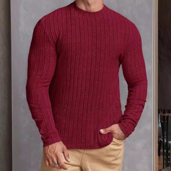 Casual Solid Color Round Neck Pullover Long-sleeved T-shirt - Image 6