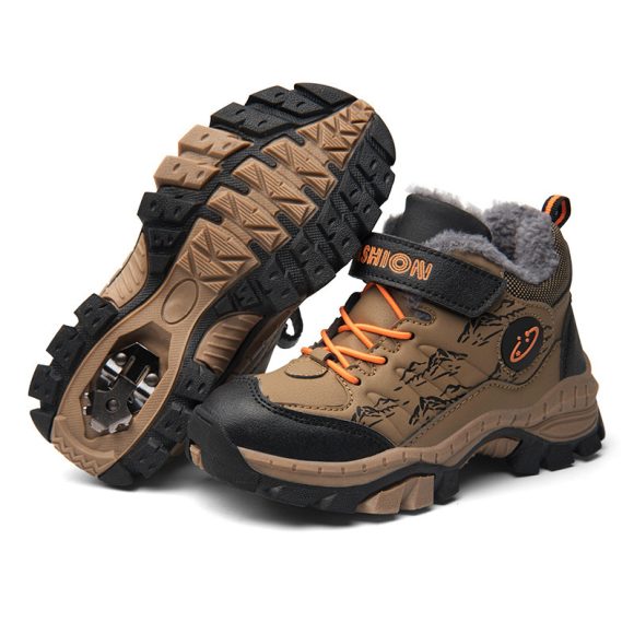 Children's Cotton Shoes Boys Two Cotton Large Cotton Hiking Shoes - Image 2